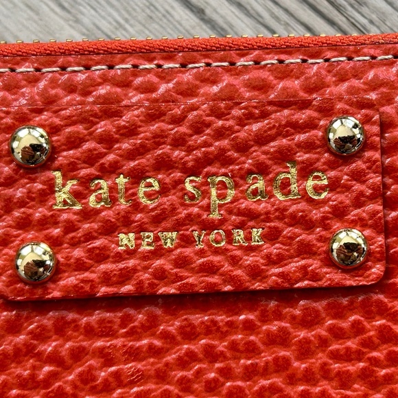 Kate Spade Red Leather Wellesley Neda Zip Around Clutch/Wristlet - Picture 4 of 7